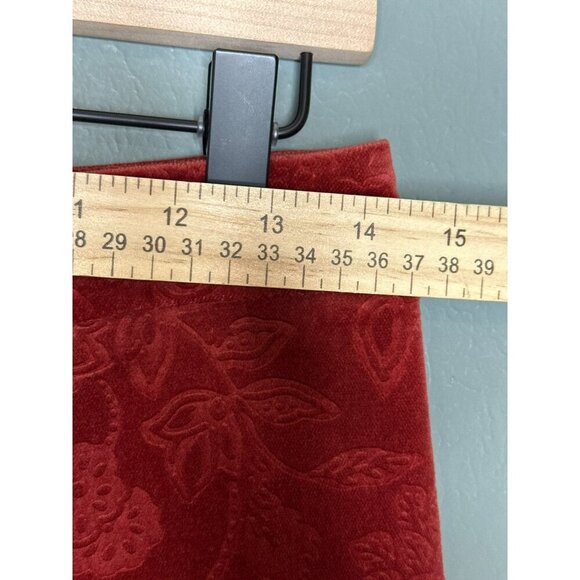 VTG Talbot's Women's 4 Red Velvet Printed Floral Stretch Retro Bootcut Mid-Rise - Picture 4 of 11